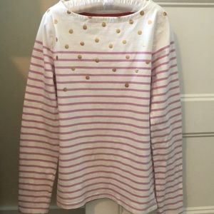 Mini Boden girls sparkly Everyday Breton top